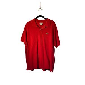 Lacosta men’s red short sleeve polo shirt size large